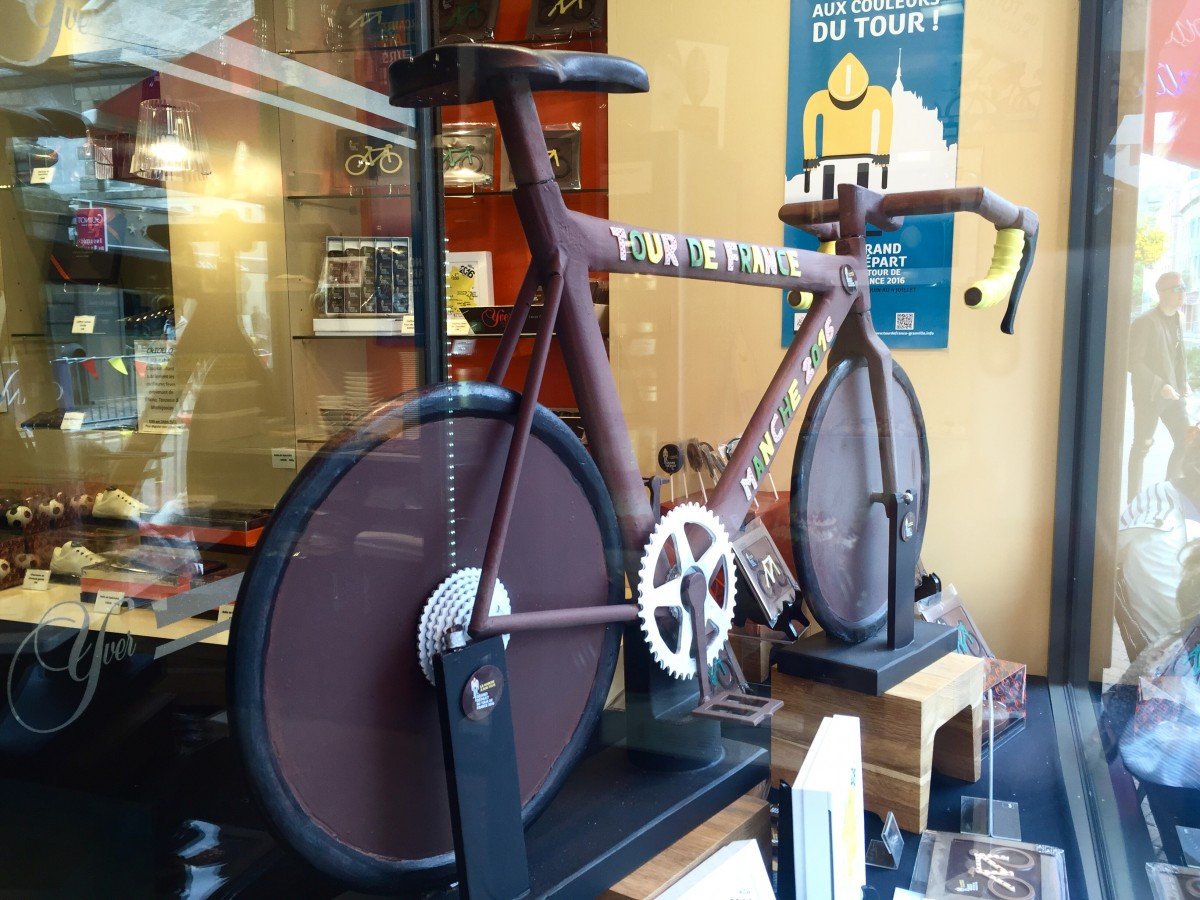 the tour de France 2016 in historic Normandy chocolate bike