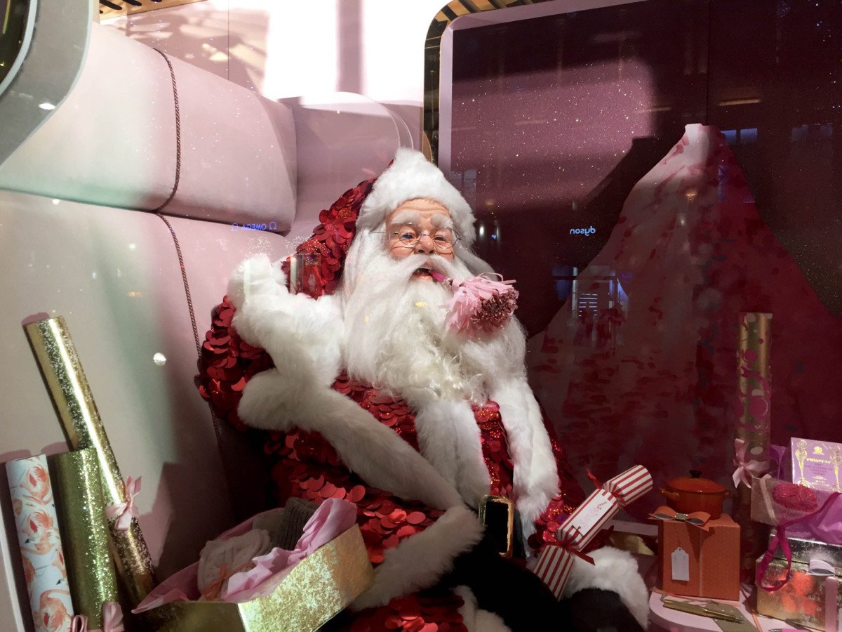 Santa in Selfridges Oxford street Christmas Windows 2016