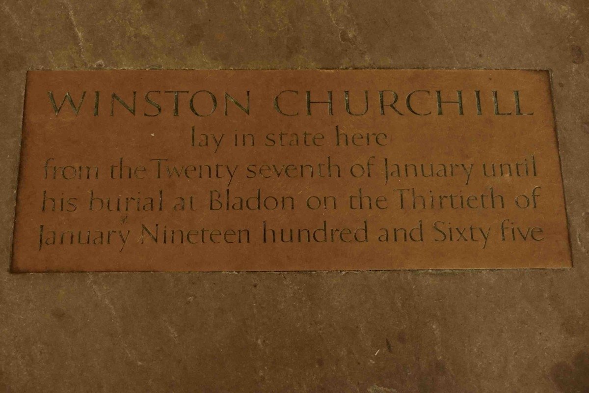 Sir Winsten Churchill lay in state plaque Westminster hall . Take an amazing tour of The Palace of westminster and parliament