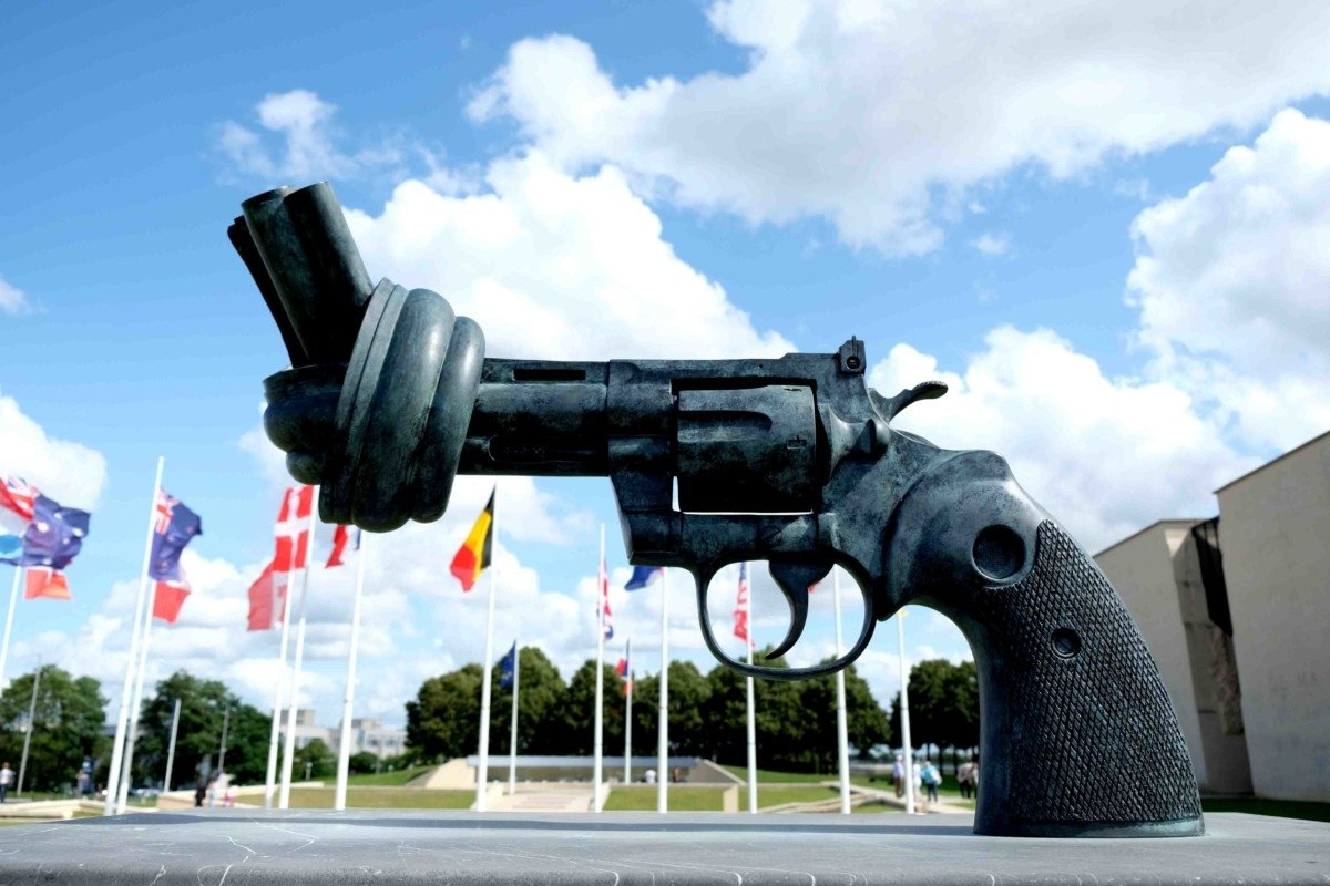 A week in Normandy Caen memorial large gun sculpture