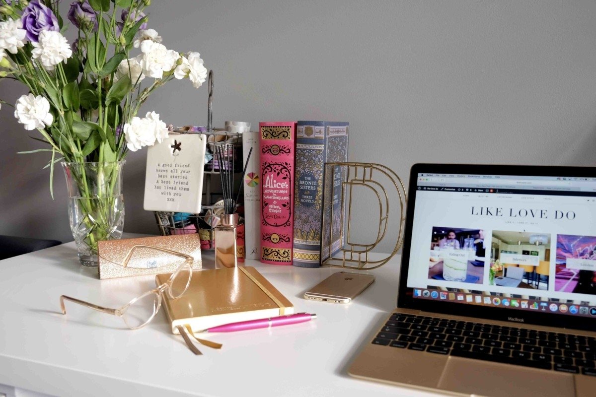 Gold and Pink desk personalised space kylie minogue glasses