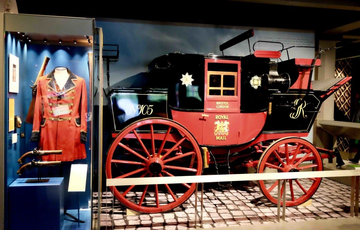 The Mail Rail and postal museum stage coach 1800