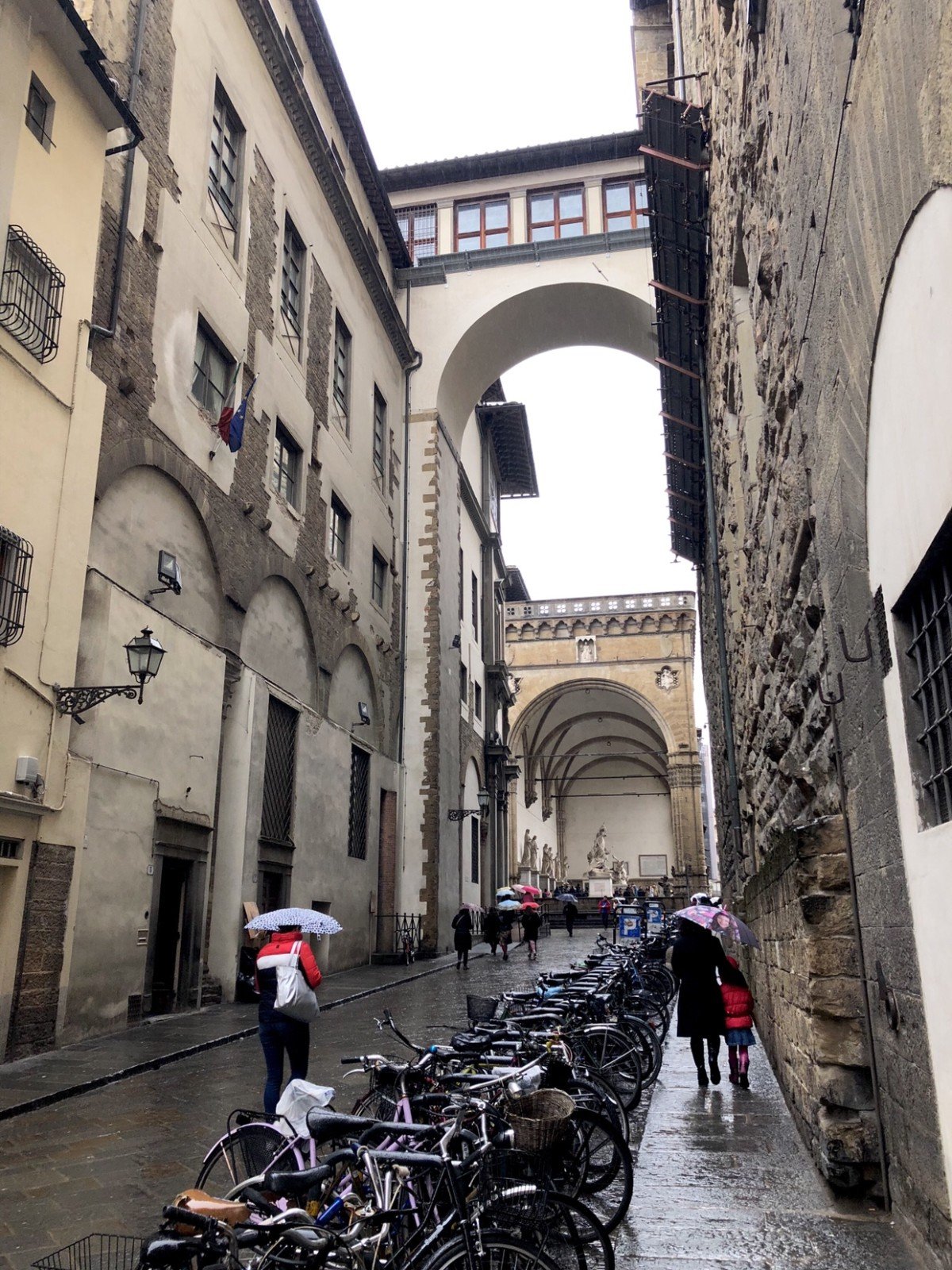 Part of the Vasari Corridor viewed from the street, Florence