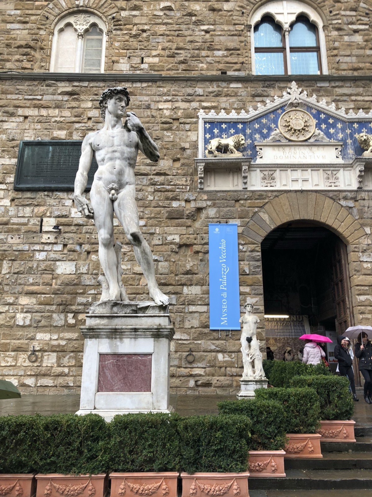 Piazza della Signoria with its copy of Michelangelo's David statue