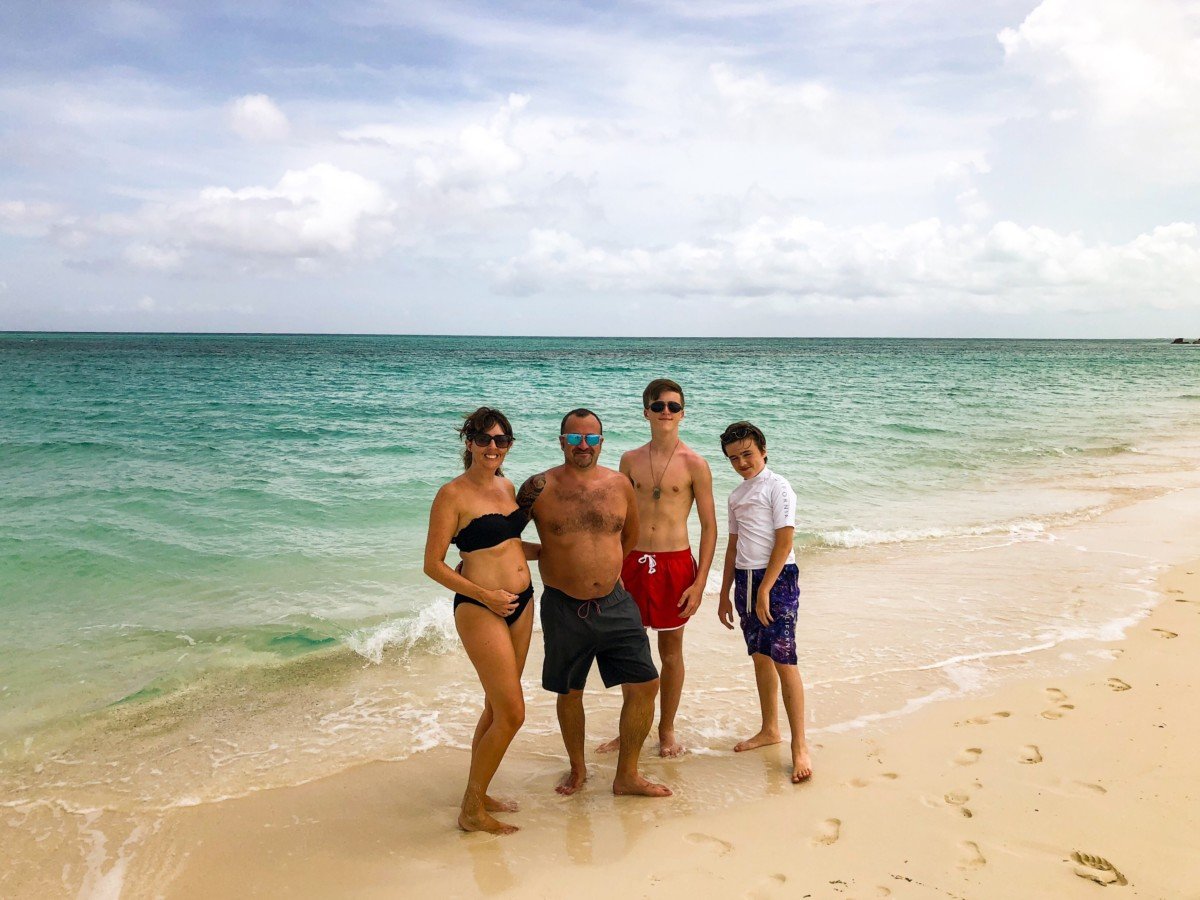 Turks and Caicos Islands Shell beach family photo