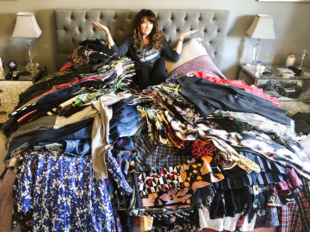 Marie Kondo The Magic of Tidying up helped me organise my wardrobe. Pile everything on the bed and work out what sparks joy , How to declutter your home