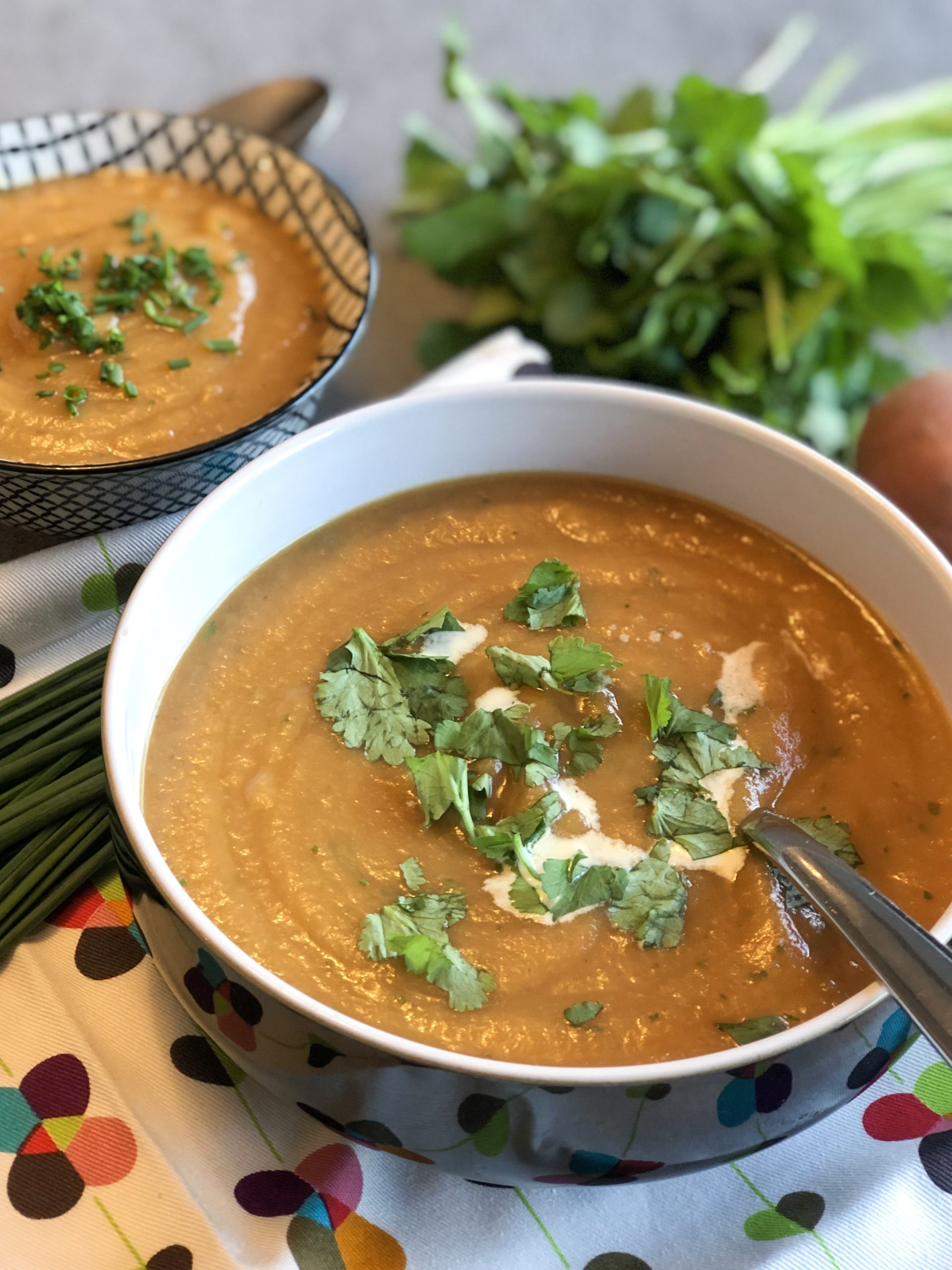 Easy and quick Carrot soup recipe, lovely bowl of heartwarming soup