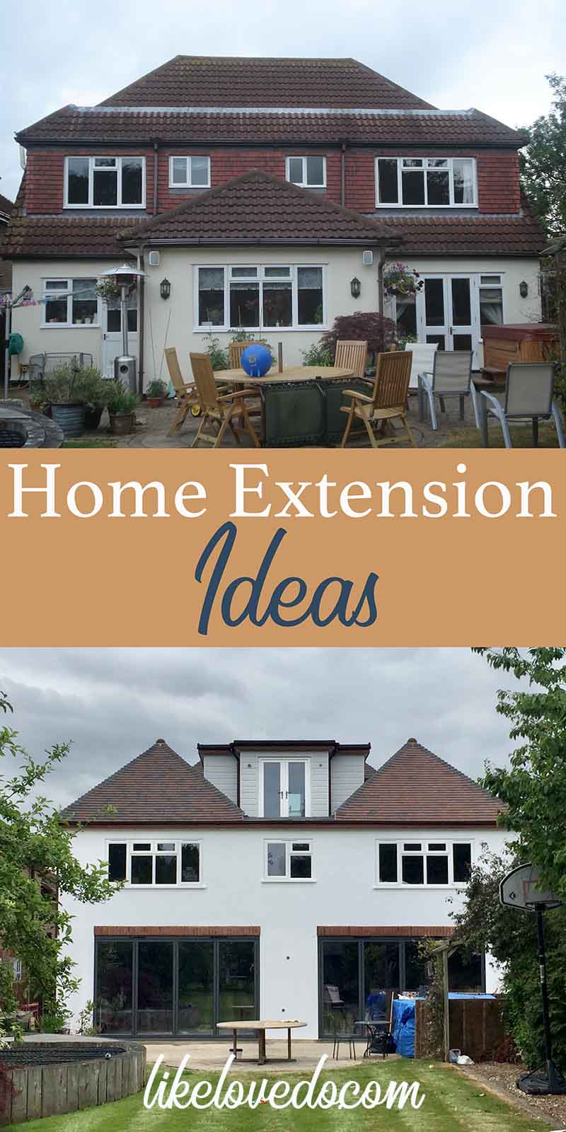 double height home extension before snd after photo