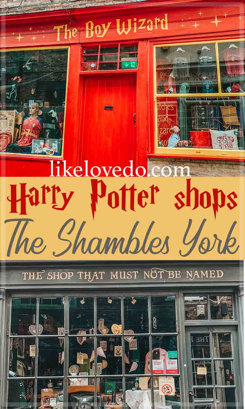 Harry Potter shops shambles, image of shops that sell Harry Potter items in York