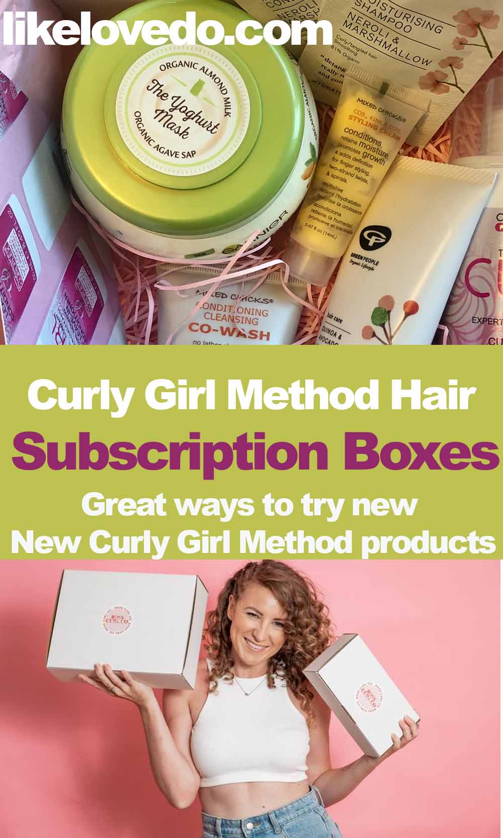 Curly girl pin subscription boxes all over the World