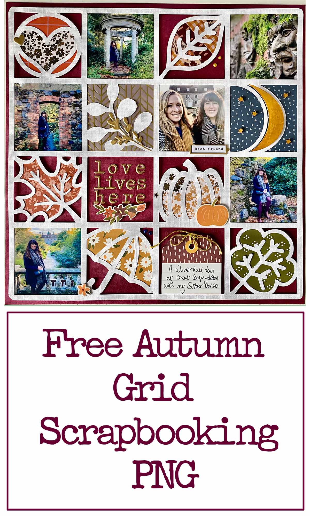 Free Easy Autumn Grid Scrapbooking Cut file