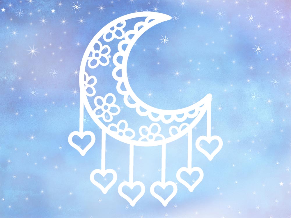 Free Heart Moon Cut file perfect for Eid Mubarak and Ramadan Theme Crafts
