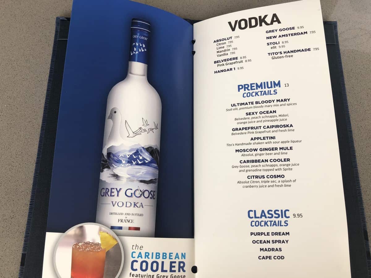  These Royal Caribbean pool bar drink menus can be found at all of the pool bars. Vodka menu