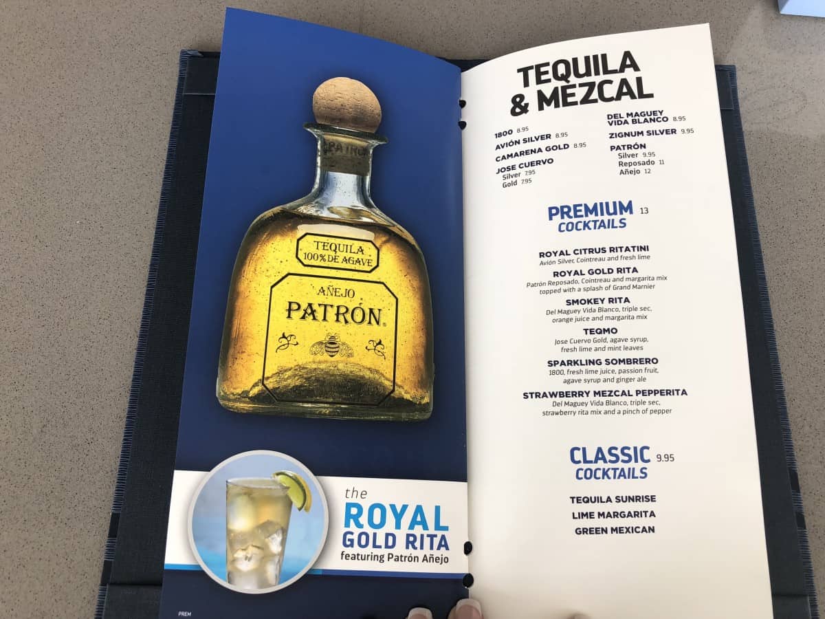  These Royal Caribbean pool bar drink menus can be found at all of the pool bars. Tequila menu