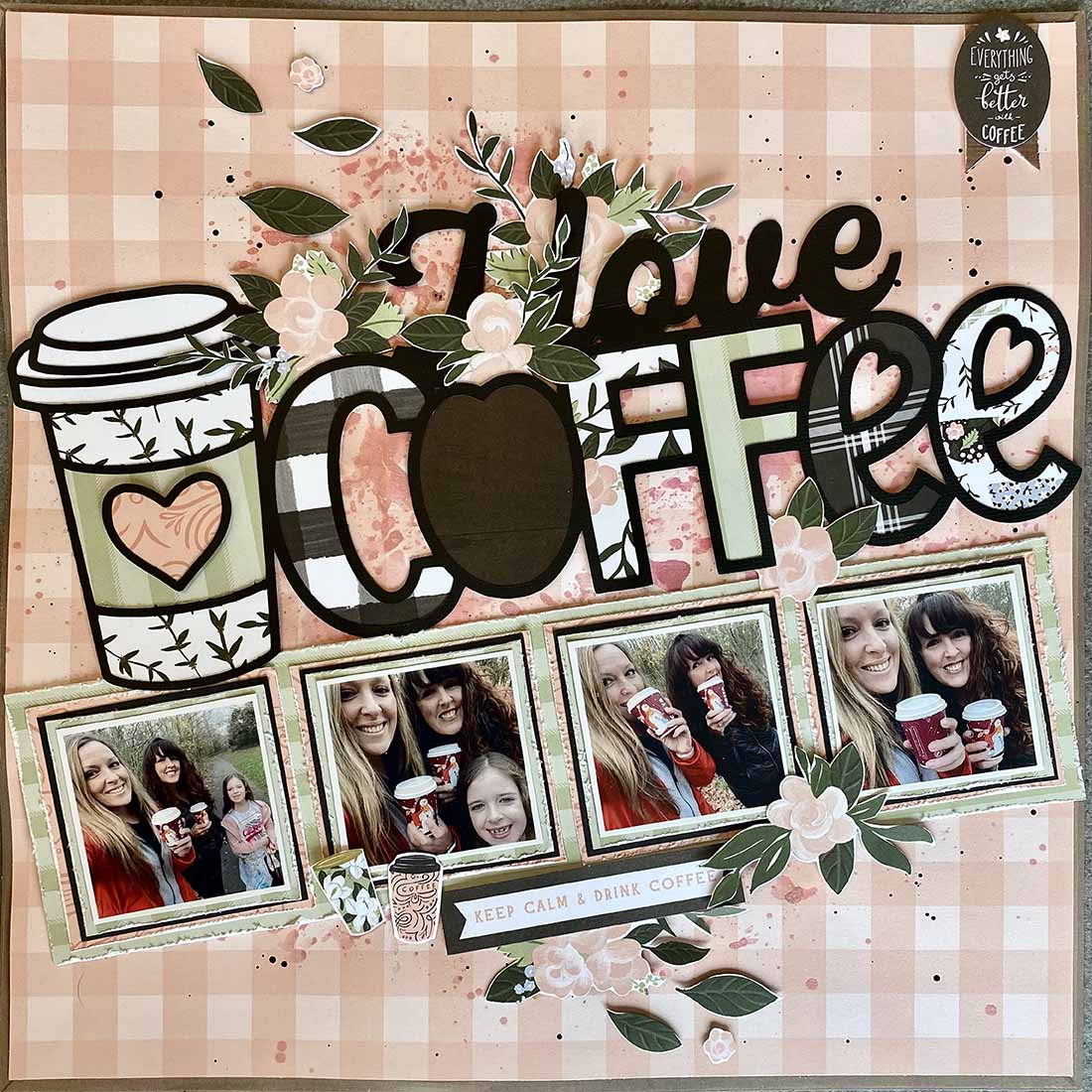 Coffee cup Cut File for scrapbooking layout