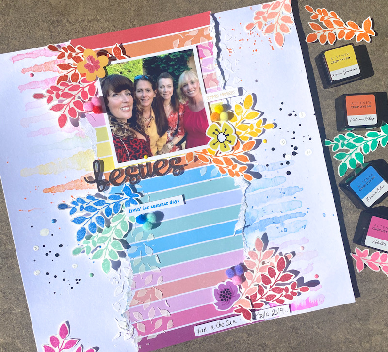 Create a rainbow effect on your page with colour in lines or stripes. Donna Vallance Hip Kit Club