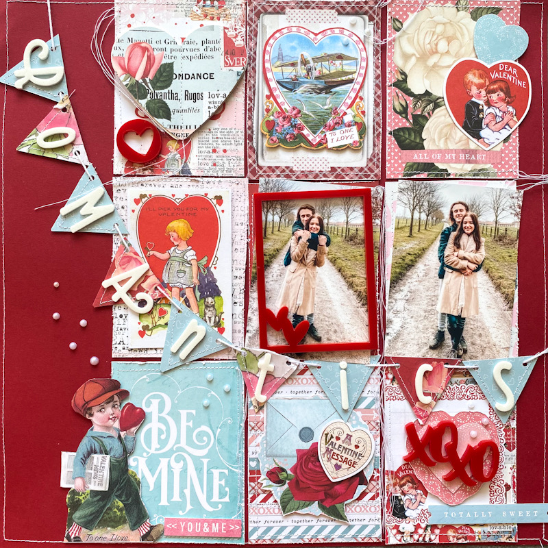 Create a grid method for your scrapbook layouts by Donna Vallance using Simple Stories My Valentine