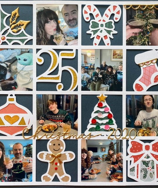 Free christmas Grid Cut file for cricut or silhouette and scrapbooking your photos