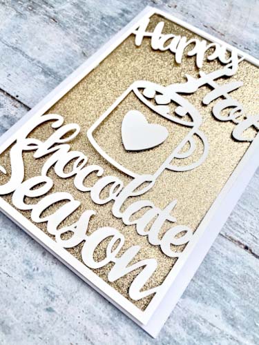 Happy Hot chocolate season Card SVG Free Cricut 