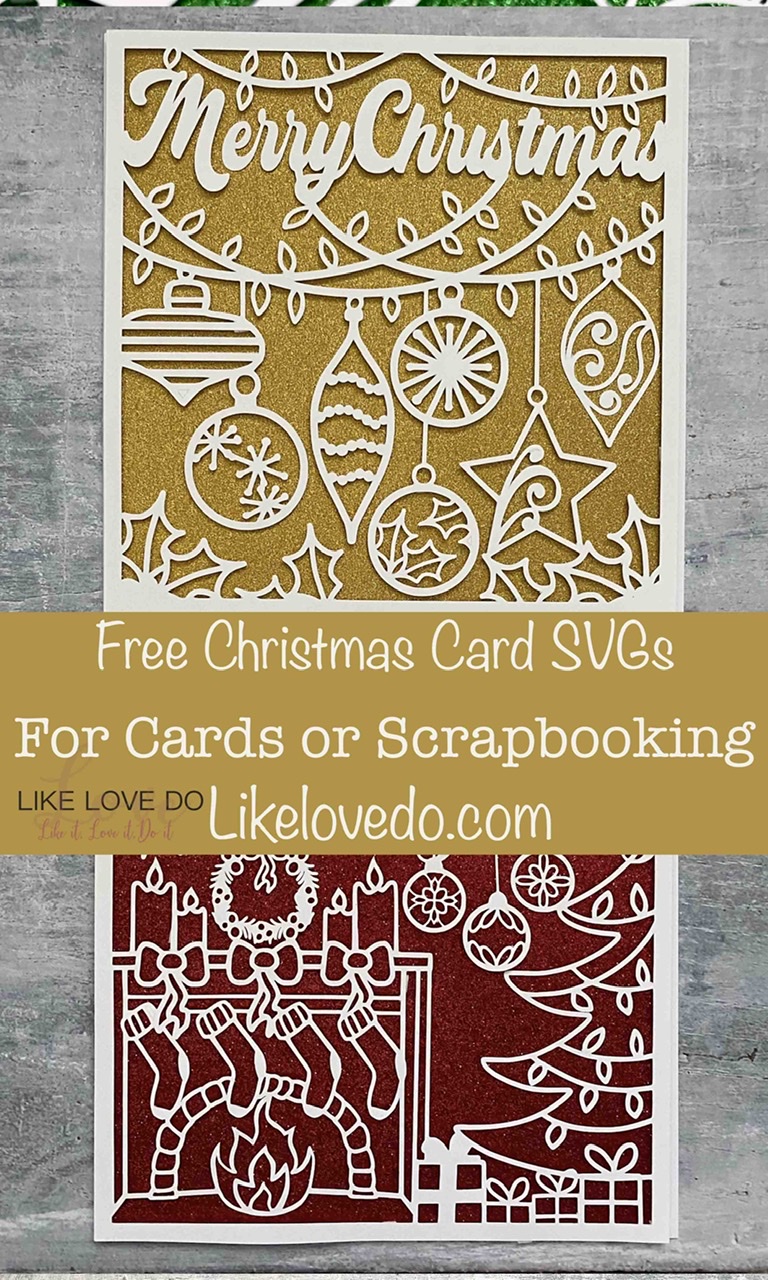 Christmas SVG Backgrounds, Fireplace and Christmas tree svgs for cards and scrapbooking 