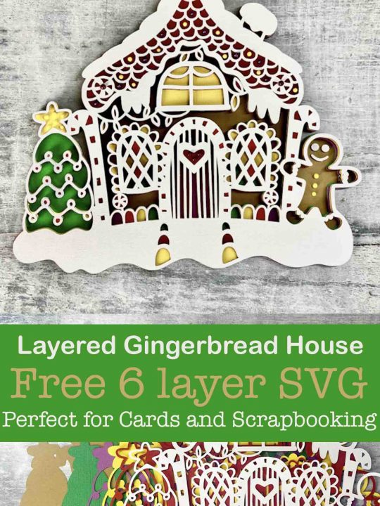 Free layered gingerbread house svg and png