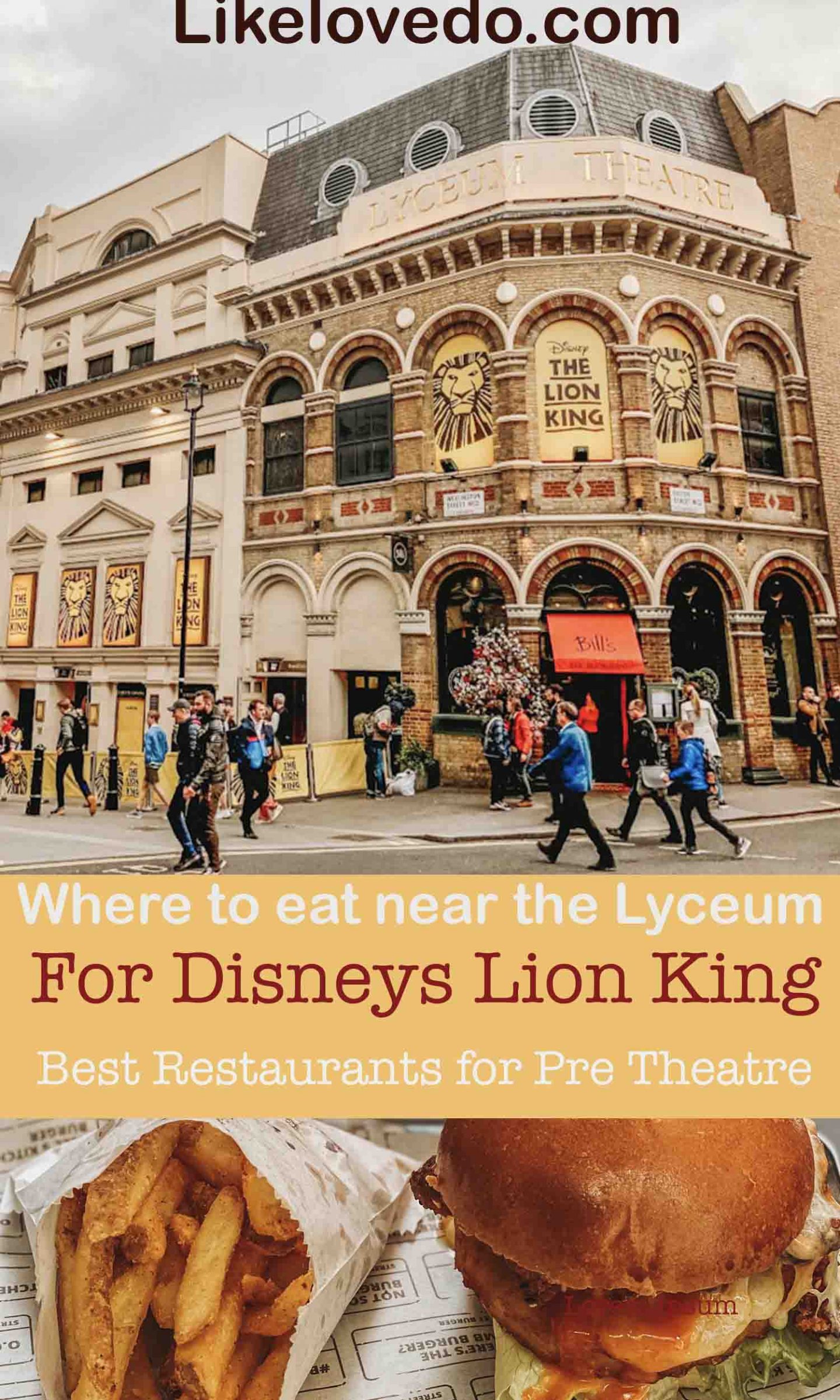 Restaurants near the Lyceum theatre London.
Where to eat near Disneys the Lion king at the Lyceum Theatre London