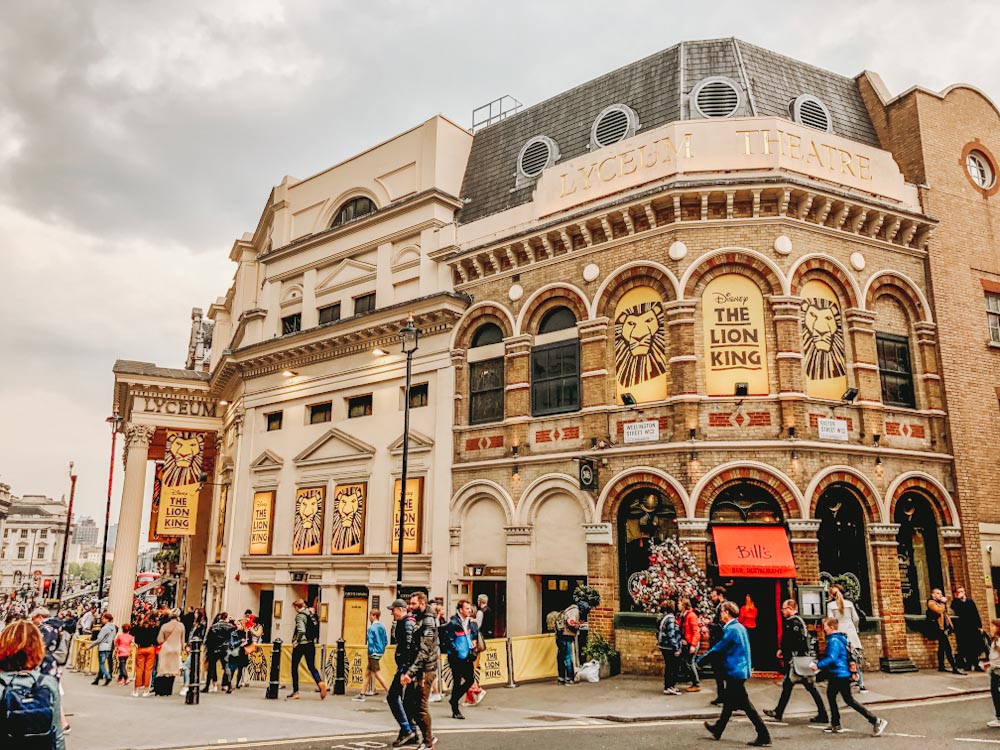 Where to eat near Lion King the musical at the Lyceum theatre picture of the Lyceum Theatre