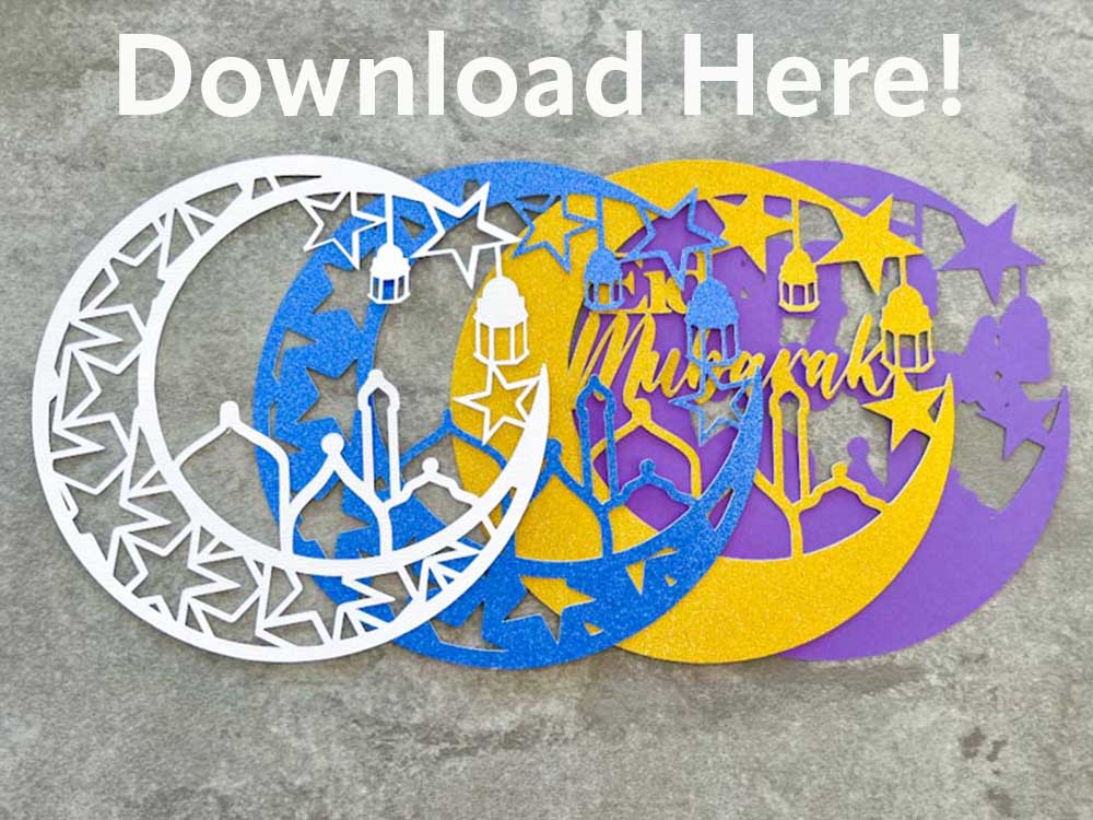 Download free Eid Mubarak cut file here