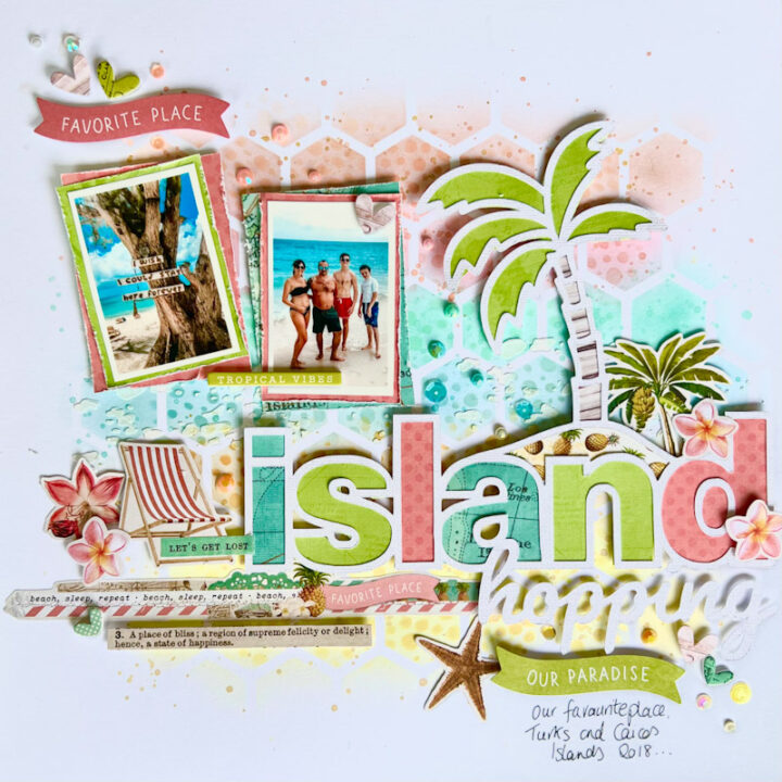 Beach island hopping travel scrapbooking page