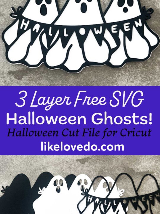 Free Ghost layered Halloween Banner svg
