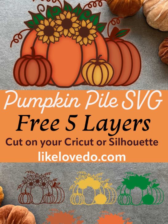 Layered Autumn Pumpkin SVG for cricut crafts 5 layer 3D file