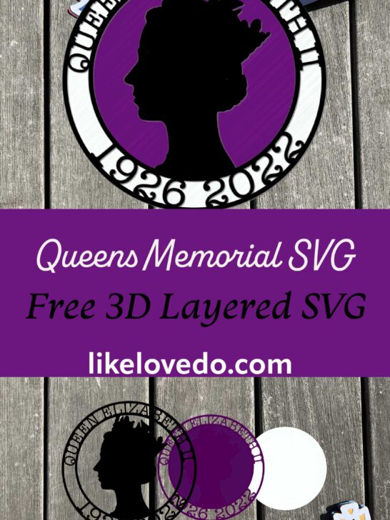Free layered Queen Elizabeth Memorial SVG For funeral
