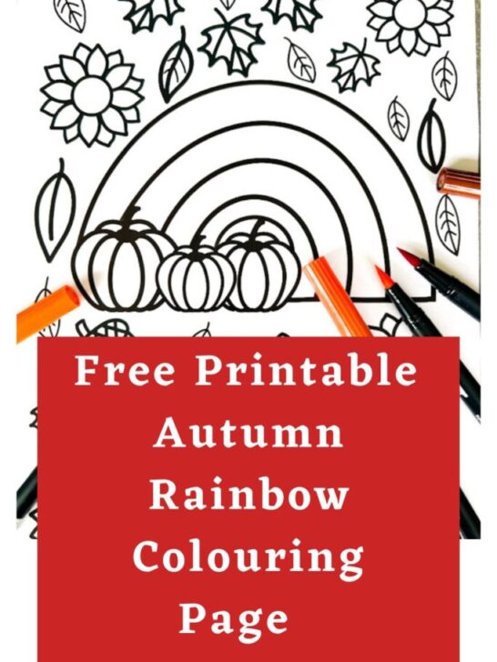 Free Autumn Rainbow Colouring Page