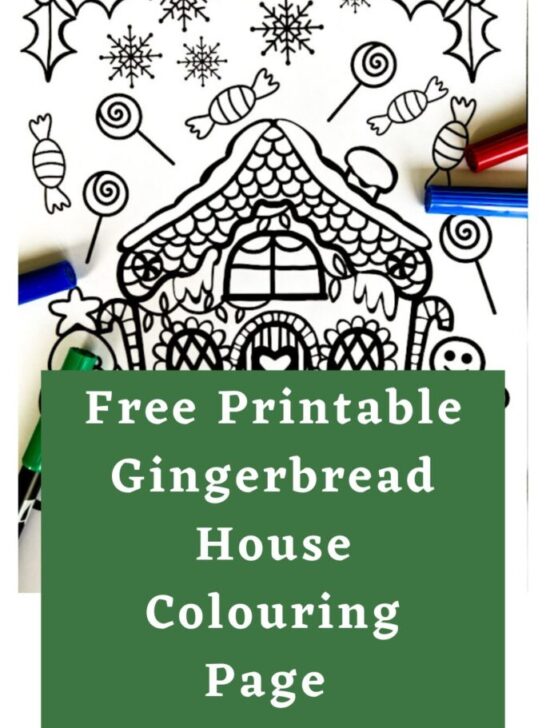 Free Gingerbread House Colouring Page