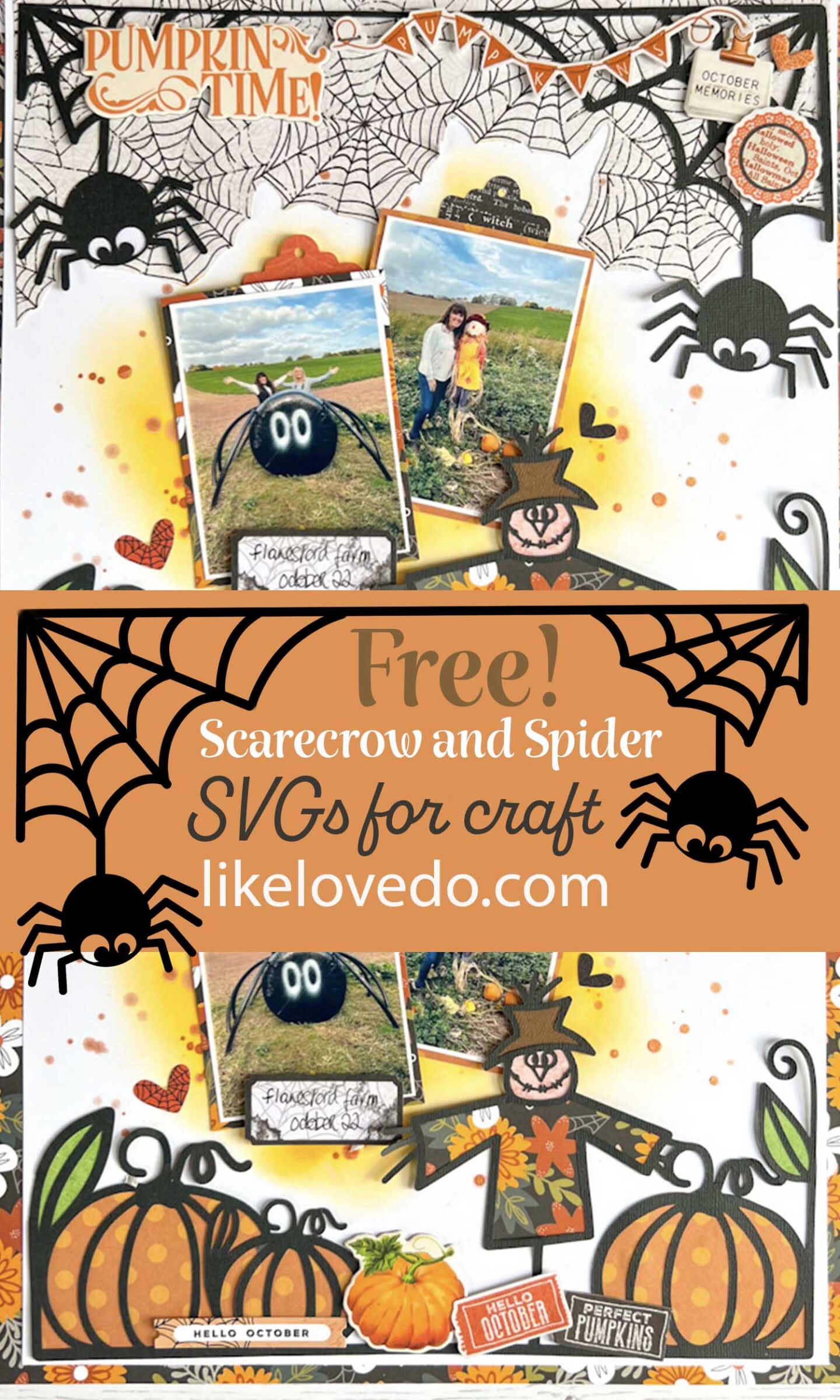 Two borders for Halloween & Autumn Scarecrow svgs scrapbooking pages free download pin image 