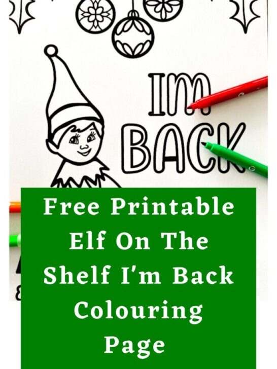 Free Elf On The Shelf Im Back Colouring Page