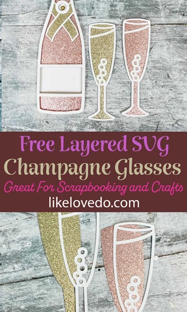 free champagne glass svg for Cricut and Silhouette