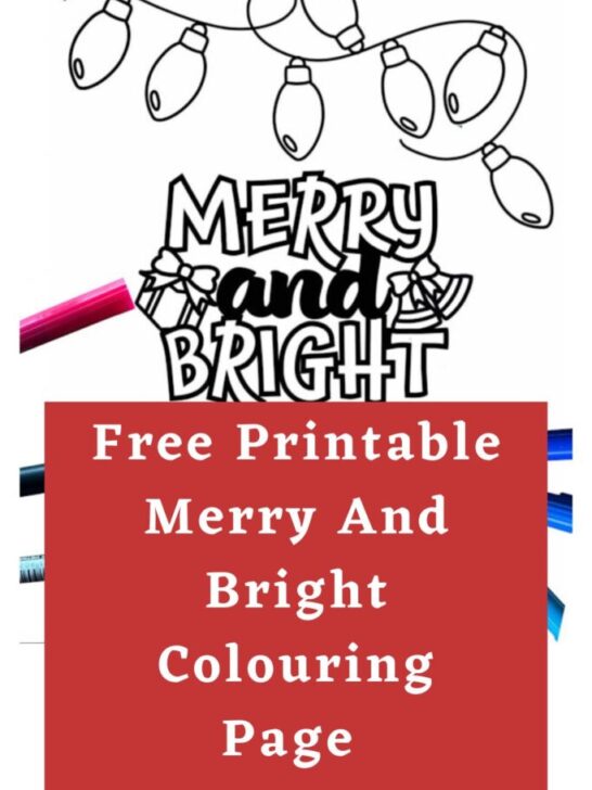 Free Merry And Bright Colouring Page