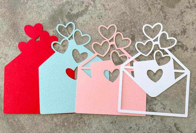 Layered Valentines Love Letter SVG In 4 layers of card