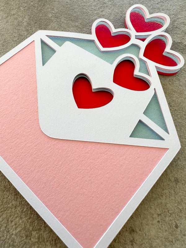 Close up of Layered Valentines Love Letter SVG