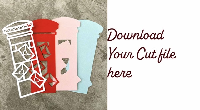 Download picture of Free Layered Valentines Post Box SVG With love letters 3D