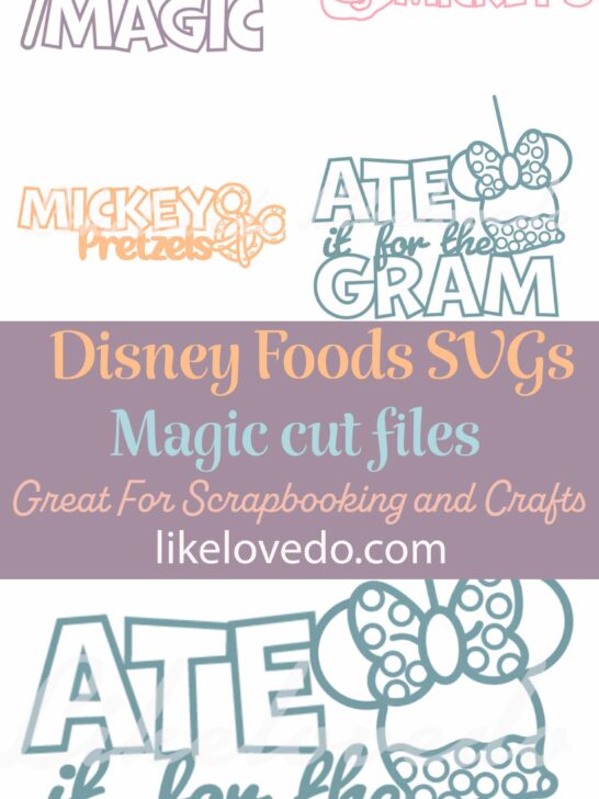 Disney food theme scrapbooking svg cut files for crafts pretzels and Disney waffles
