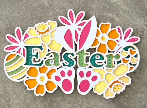 Free Layered Floral Easter SVG Close up 3D 6 layer cut file